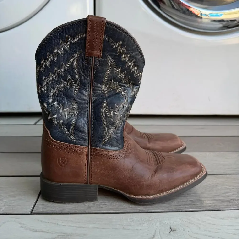 Ariat brown leather western ankle